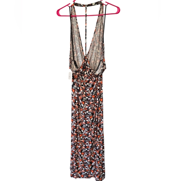 Free People NWT Daria Halter Open T-Back Slit Maxi Dress Medium - Picture 4 of 8